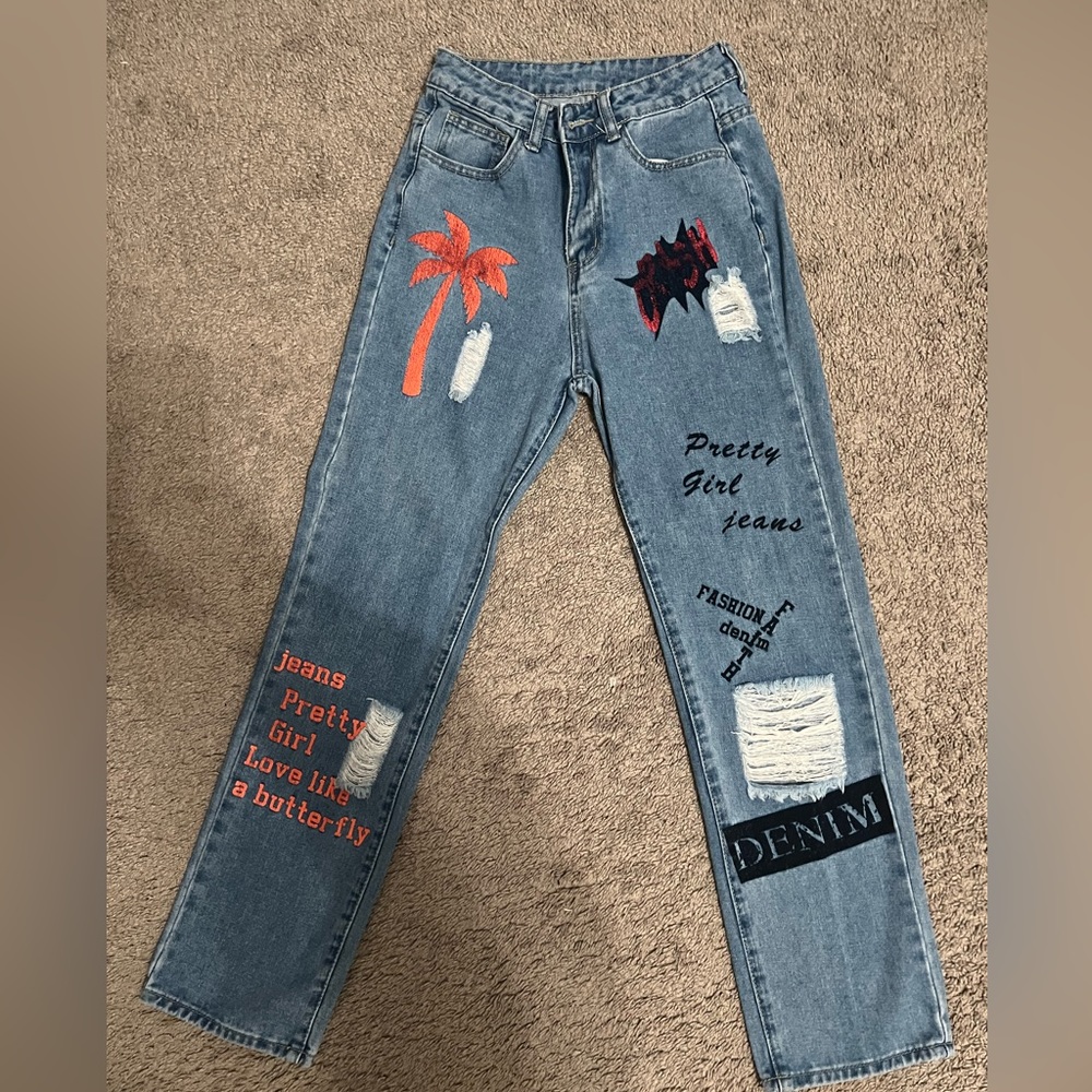 straight denim pants